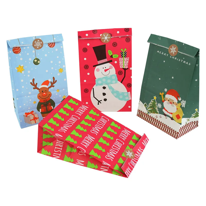 Рождественские бумажные подарочные пакеты с Санта-Клаусом конфета в виде