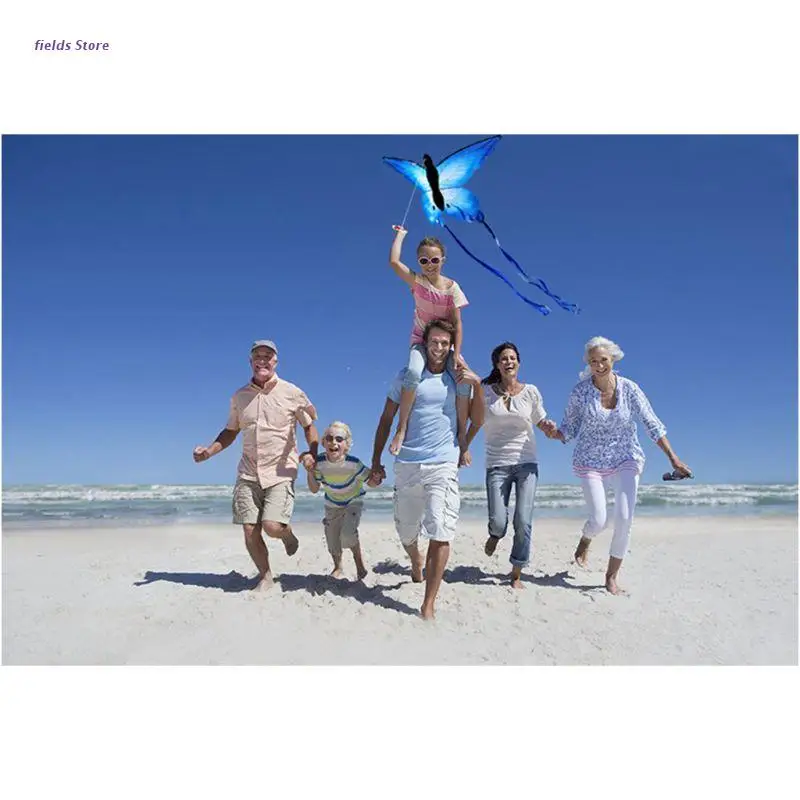 

XX9E So Beautiful Blue Butterfly Kite Outdoor Fun Kite With 30m Line Kids Toy Summer Sports