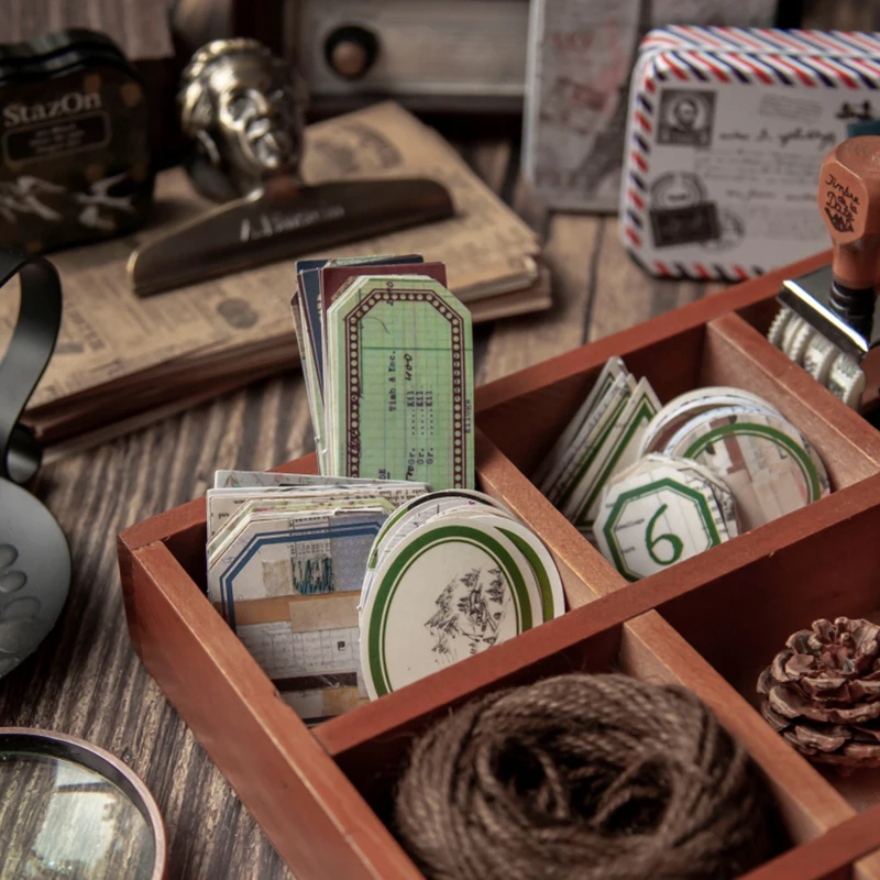 40 шт./пакет винтажные антикварные наклейки с рамкой бумажные для