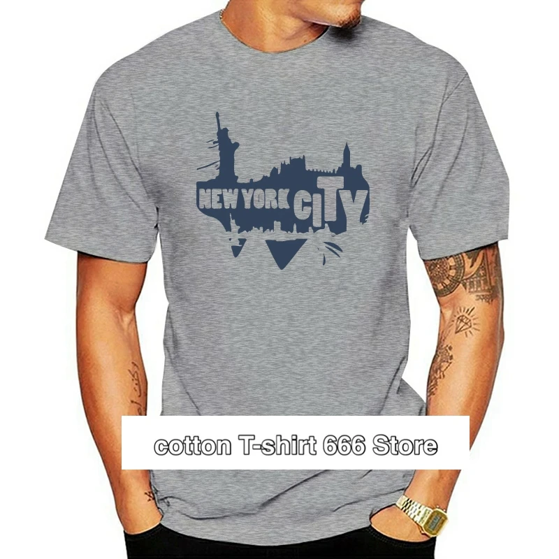 

Футболка мужская с забавным принтом Нью-Йорка, 100% хлопок