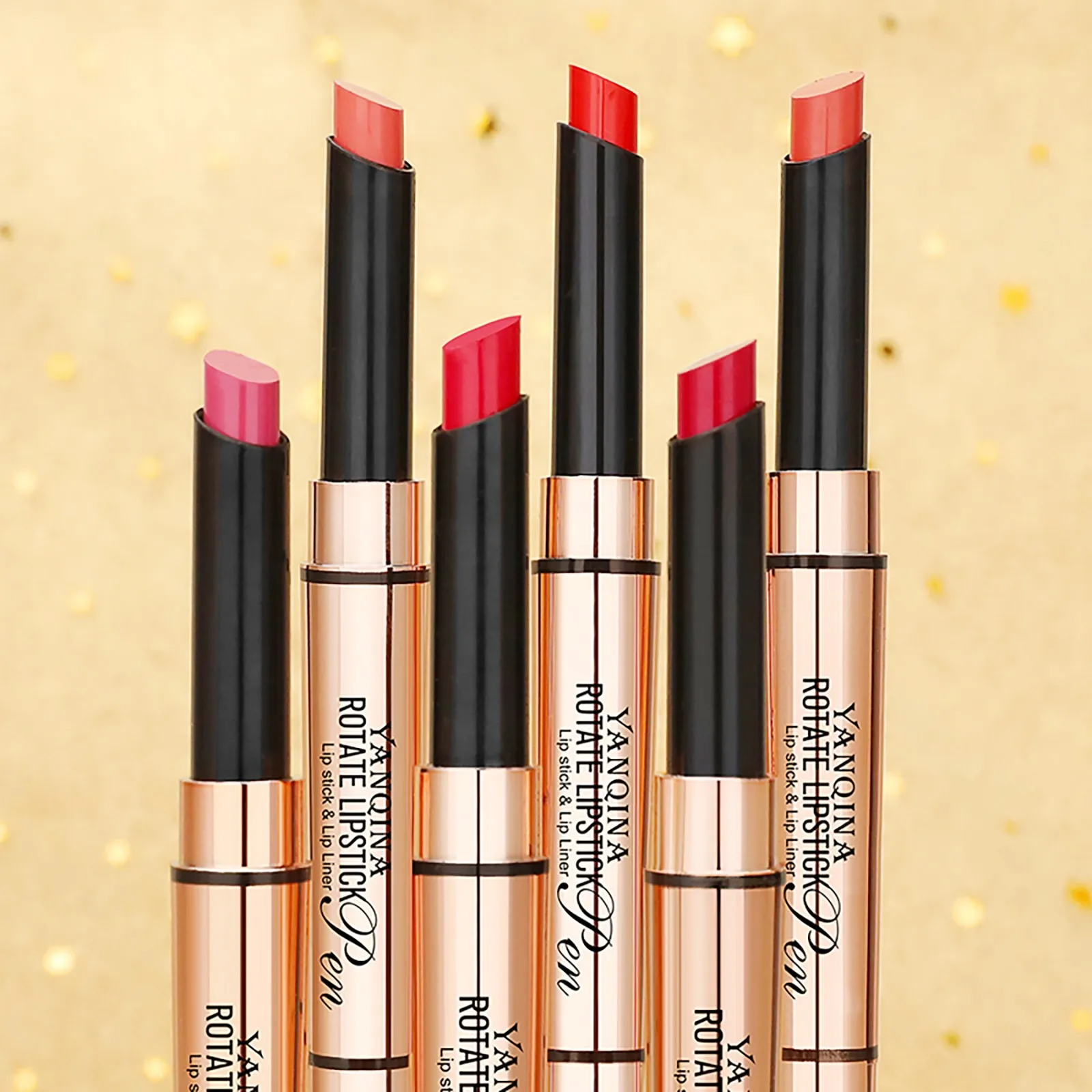 Водостойкий матовый карандаш для губ маленькая золотая губная помада не