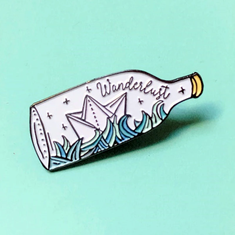 Эмалированные металлические броши в виде бутылки на лацкан | Украшения и