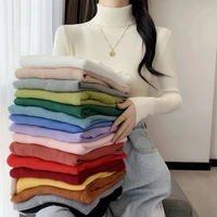 turtleneck sweater women autumn and winter 2022 new slim tight fitting inner long sleeved top knitted bottoming shirt
