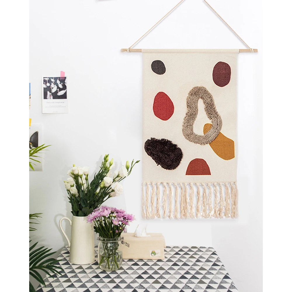 Скандинавский Плетеный вручную гобелен с кисточками для дома подвесной холст