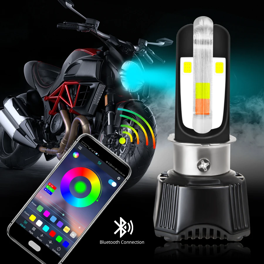 H4 Led 12 В мотоциклетная фара универсальная u-образная красная DRL HS1 Ba20d P15d-25-1 Ph11