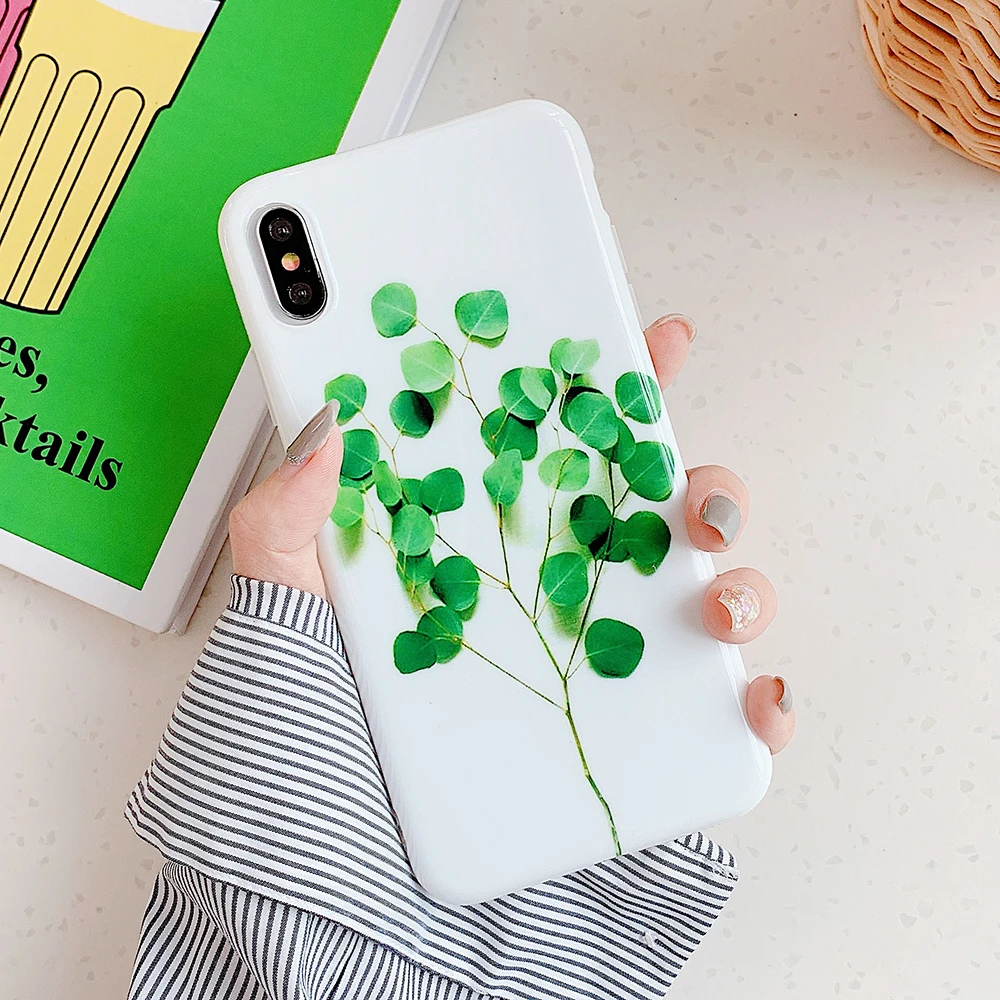 LOVECOM художественные цветы банановый лист чехол для телефона для iPhone 11 Pro Max XS Max XR 6 6S 7 8 Plus X Ретро Цветочный Мягкий чехол на заднюю панель телефона - Цвет: p
