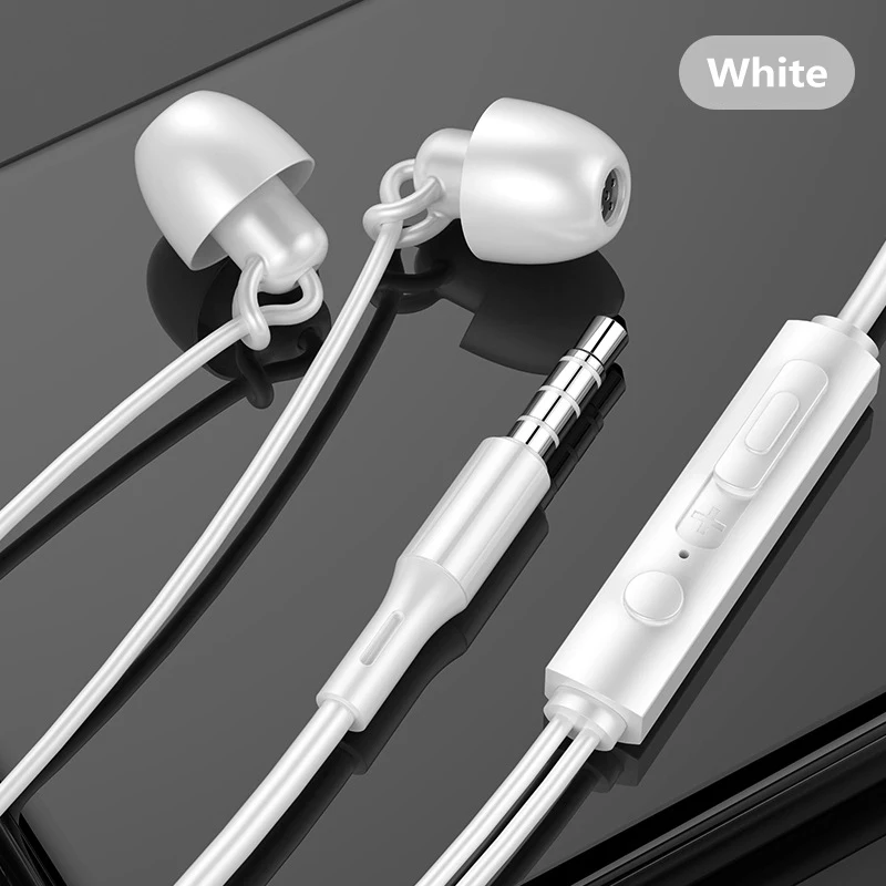 

Universal In-ear 3.5mm Sleep Earphones Soft Silicone Soundproof And Noise-Proof Earbuds With Built-in Microphone Wired Earphone