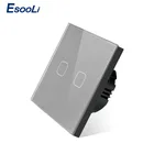 Настенный светильник Esooli EU Standard 2 Gang 1 Way, контроллер, автоматический сенсорный выключатель для умного дома, водонепроницаемый и огнестойкий сенсорный выключатель