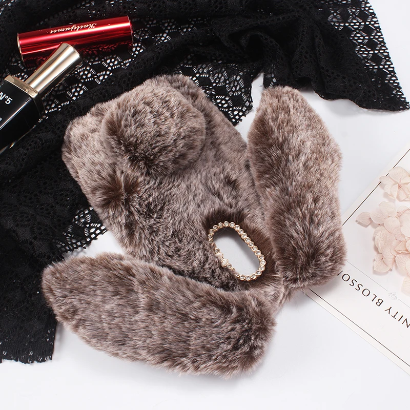 DIY мягкий пушистый популярный кролик Красивый Стильный чехол для защиты телефона