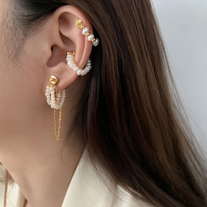 Магнитные серьги-Клипсы из натурального пресноводного жемчуга серьги без