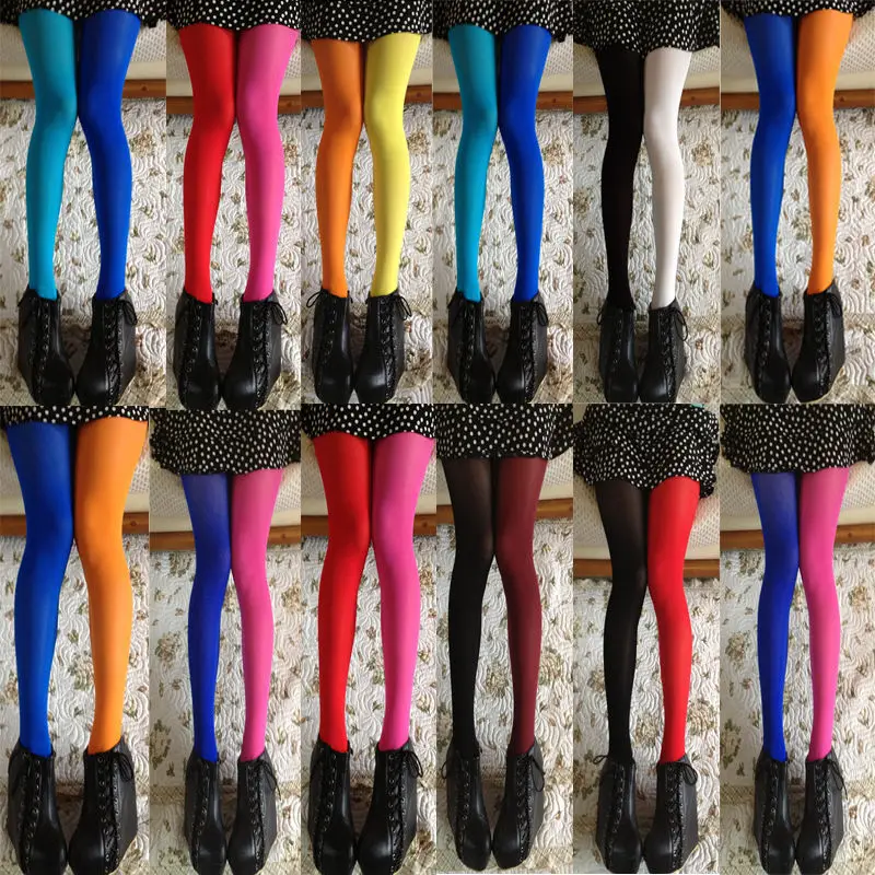

Колготки женские Однотонные эластичные, в стиле пэчворк