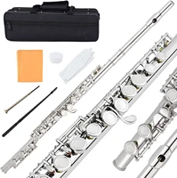 taiwan jfl 511es 16 holes closed c key flute cupronickel silvering flauta transversal instrumentos musicales case