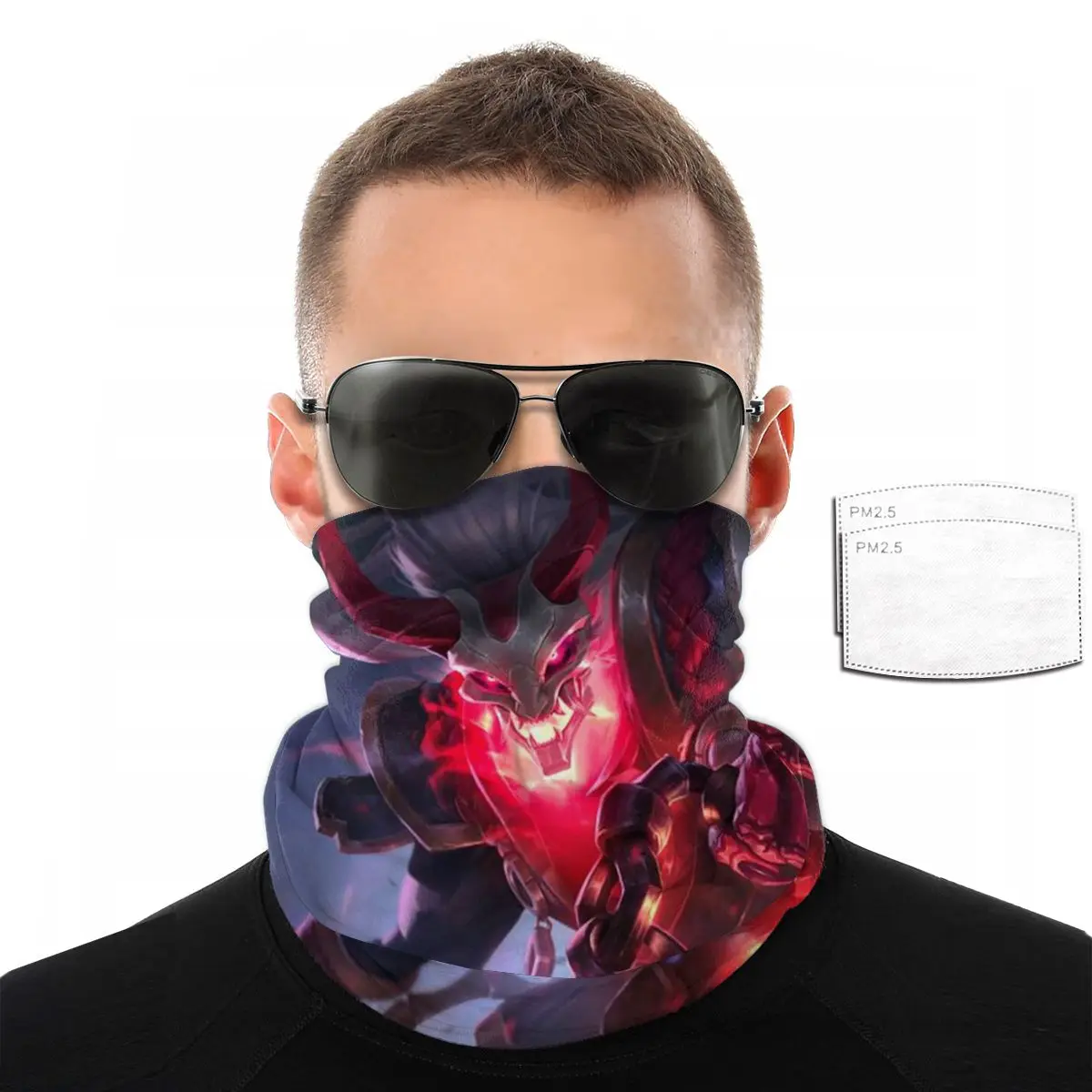 

League of Legends Variety Face Scarf Male and Female Tube Scarf Tubular Polyester Headwear Headwear Cycling and Hiking