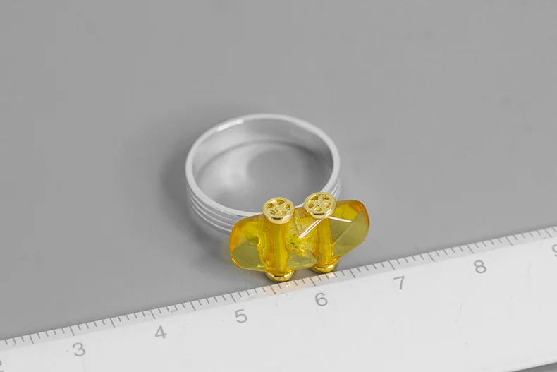 INATURE 925 пробы серебро Натуральный Янтарный автомобиль палец кольца для женщин ювелирные изделия
