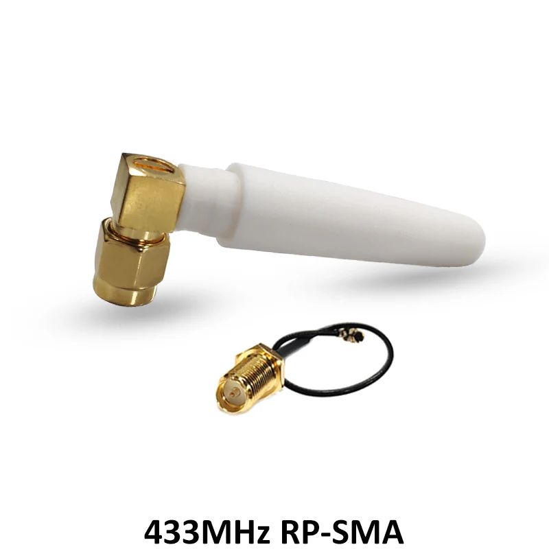 GRANDWISDOM 5pcs 433mhz antenna 2-3dbi sma female lora antene module lorawan antene ipex 1 SMA male pigtail Extension Cable