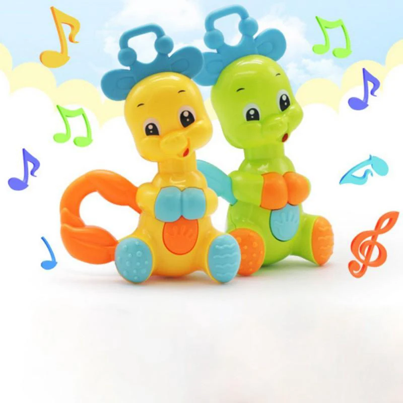 Милый Прорезыватель для зубов с колокольчиком пластиковые игрушки в виде оленя и