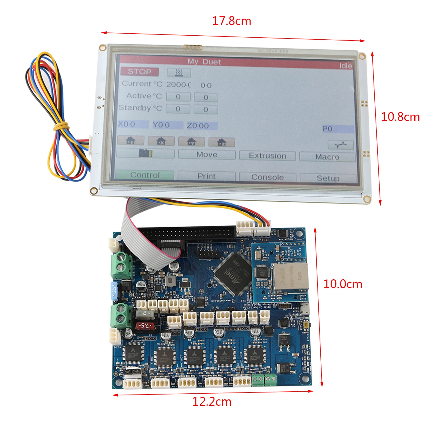 Материнская плата 32-битная для электроники детали 3D принтера клон Duet 2 Ethernet Advanced с