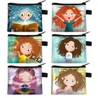 Кошелек женский холщовый с принтом в виде книжки, Милая Мини-кредитница с кармашком для мелочи, Дамский держатель для помады