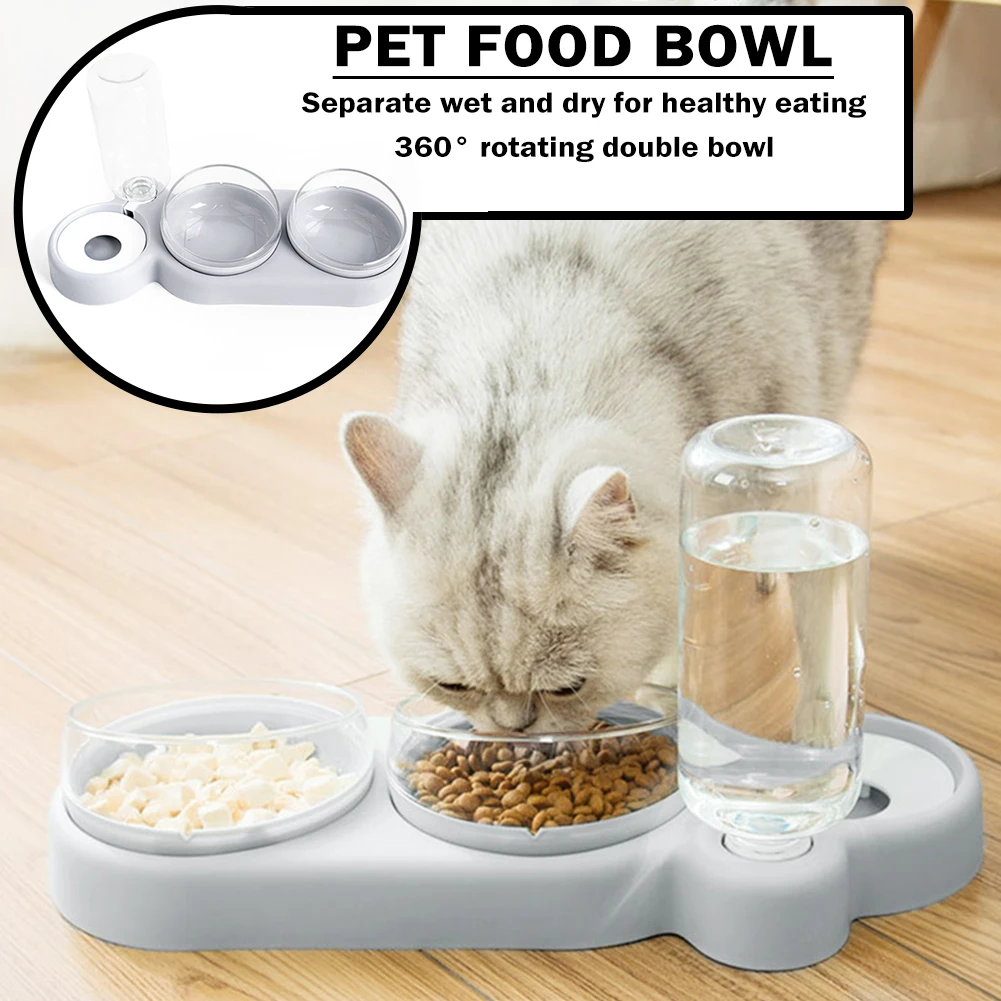 

Automatic Cat Bowl Water Dispenser Water Storage Pet Dog Cat Food Bowl Food Container with Waterer Pet Cat Waterer Feeder