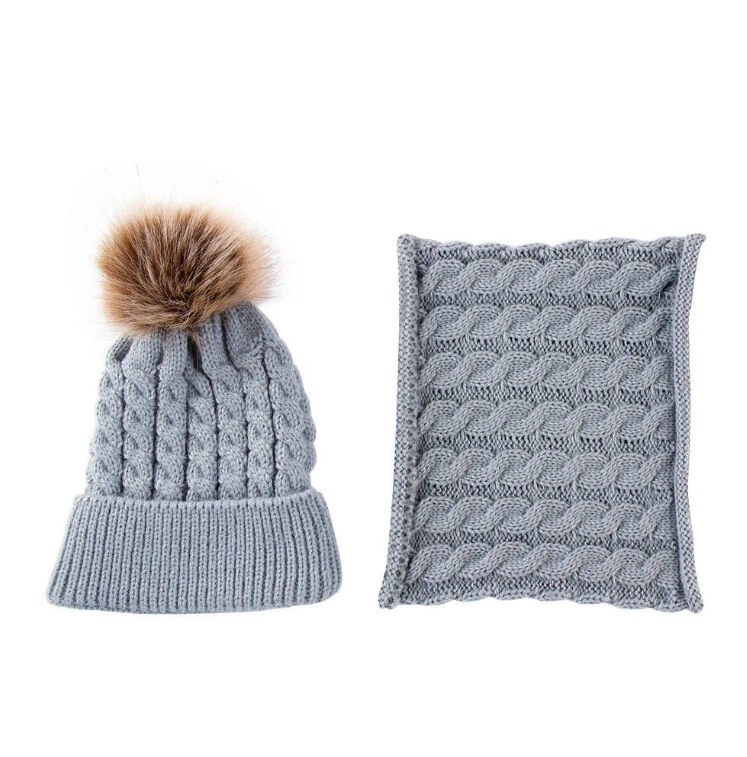 Toddler Kids Girl Boy Baby Infant Winter Warm Crochet Knit Hat Beanie Cap Scarf Accessories Gray White Black Red | Детская одежда и