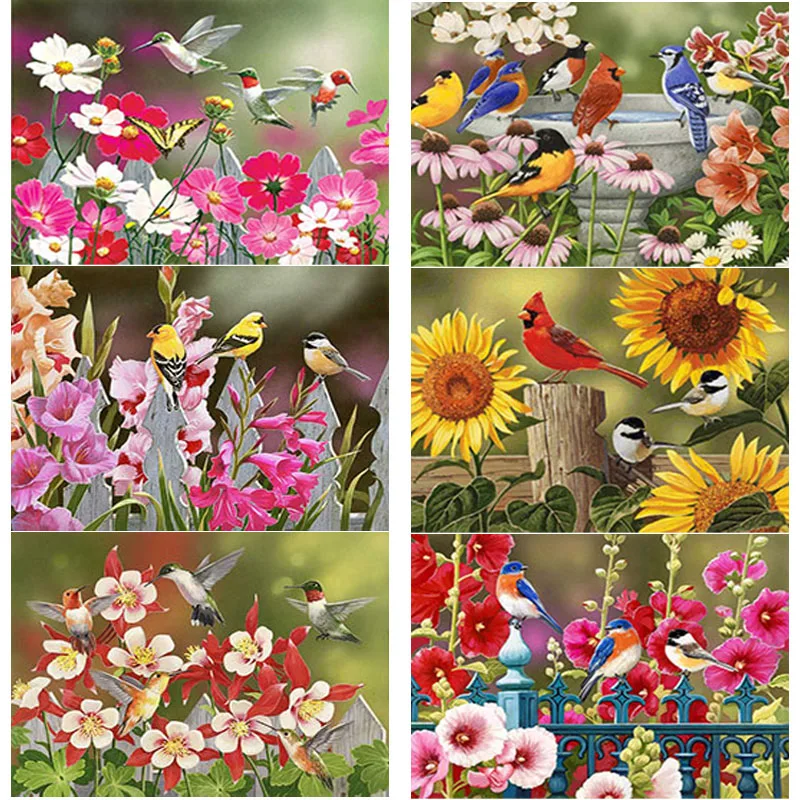 

5D DIY Diamond Painting Flowers/birds Diamond Embroidery Animal Cross Stitch Full Square Round Drill Crafts Home Decor Art Gift