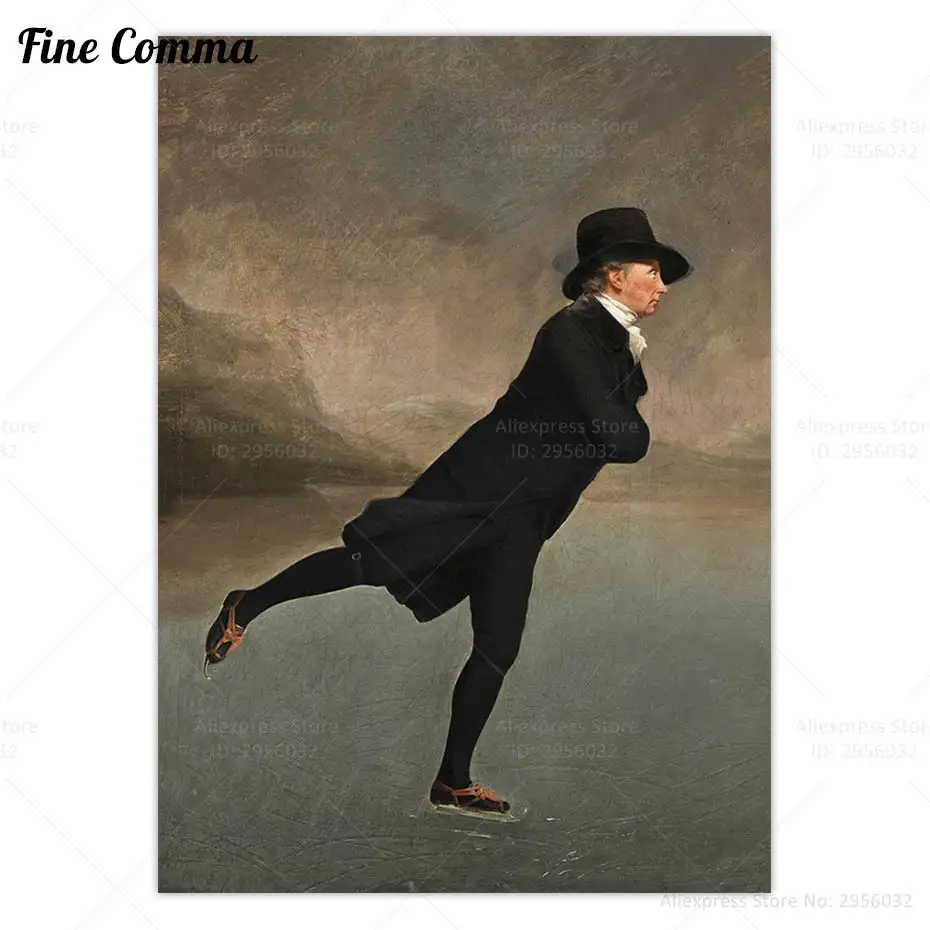 Винтажный постер министр катания на коньках Генри раэбёрн, картина маслом под старину, Картина на холсте, Настенная картина, домашний декор