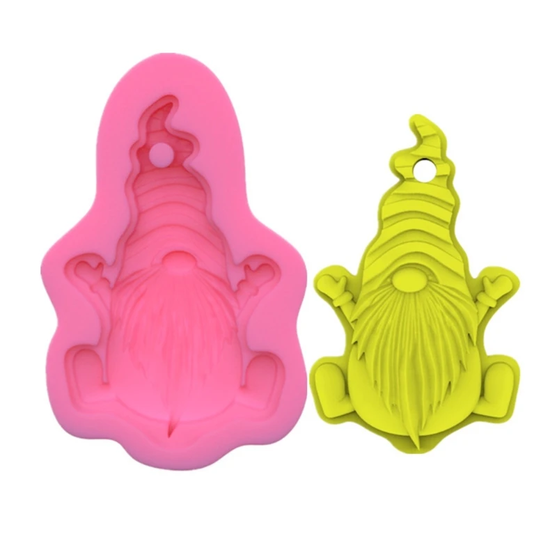 

R58E Handmade Gnome Keychain Resin Mold Lucky Gnome Decoration Santa Claus Pendant Silicone Resin Casting Mold Craft Tools