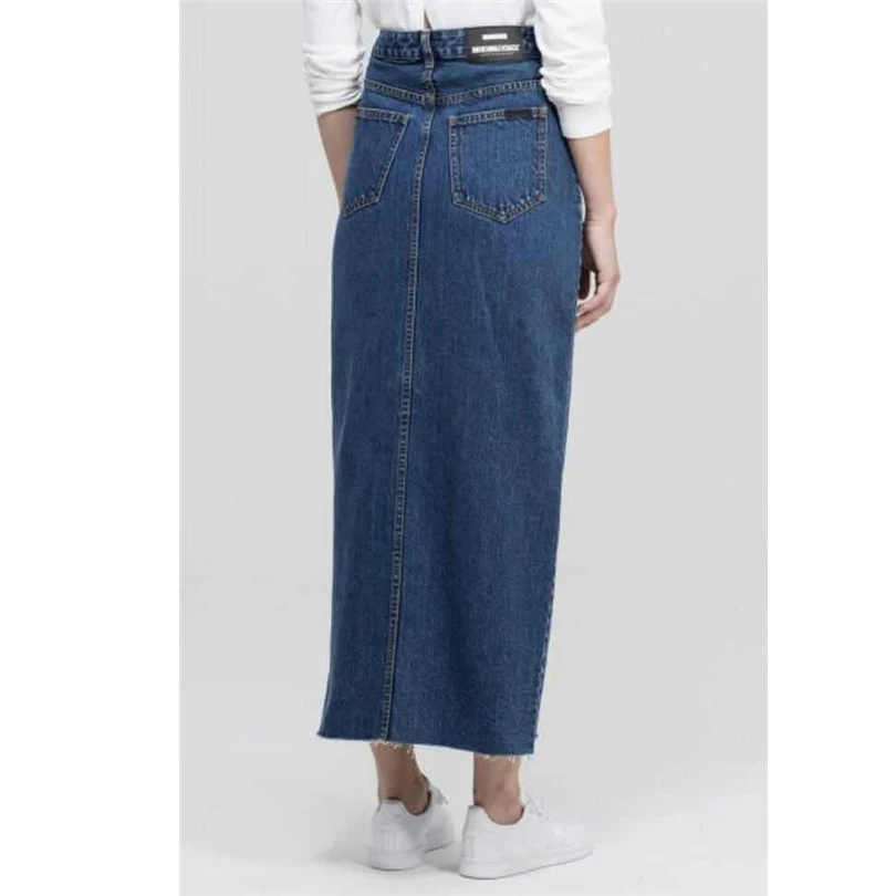 Женское платье джинсовая юбка длинная открытая на пуговицах элегантное скромное