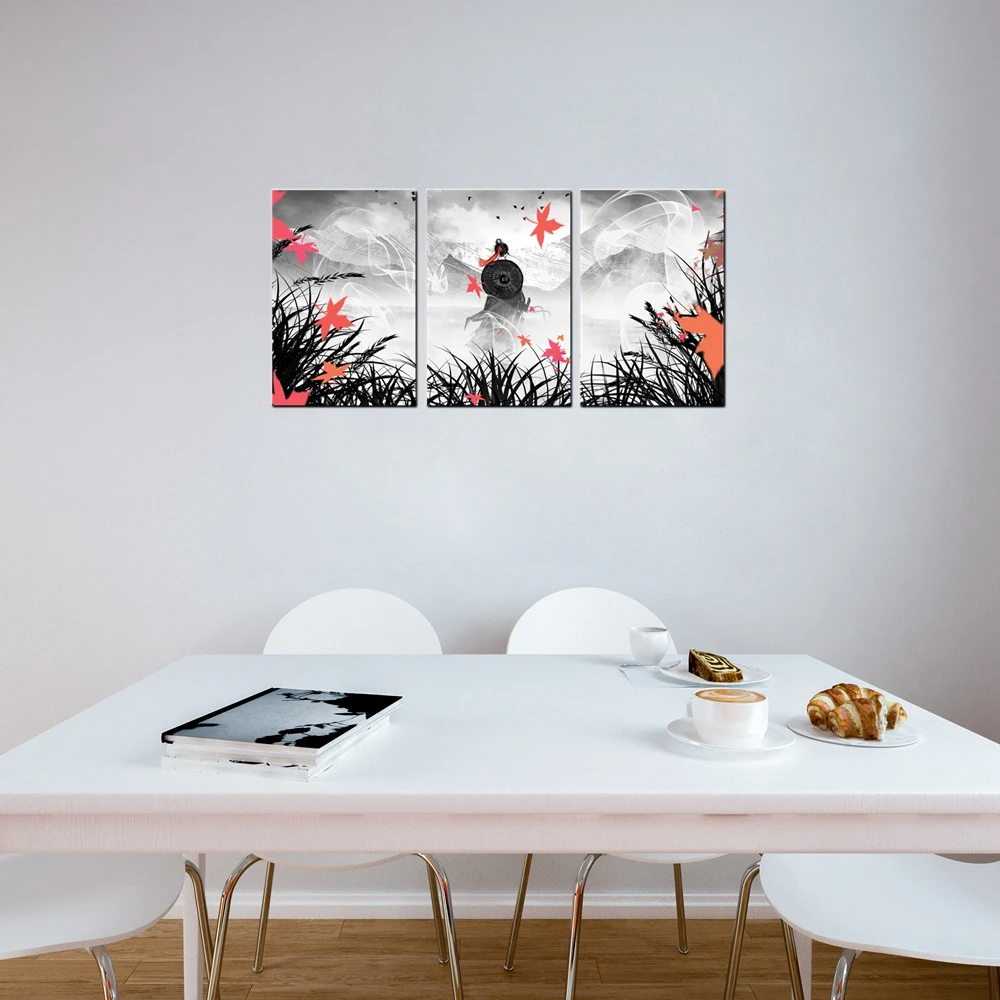 Мультяшный постер в японском стиле холст настенный художественный принт