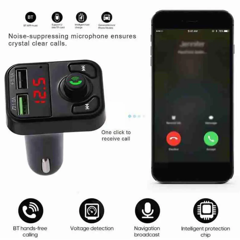 Автомобильный беспроводной Fm-трансмиттер G7w1 Bluetooth совместимый с mp3-приемником