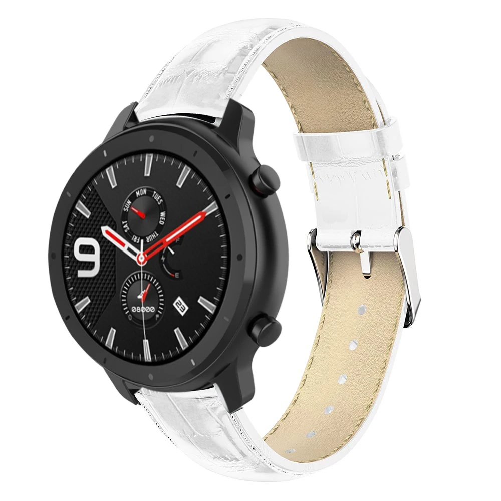 Ремешок из натуральной кожи крокодила для Xiaomi Huami Amazfit GTR 42 мм 47 мм GTS Amazfit BIP Молодежный ремешок для наручных часов браслет ремень