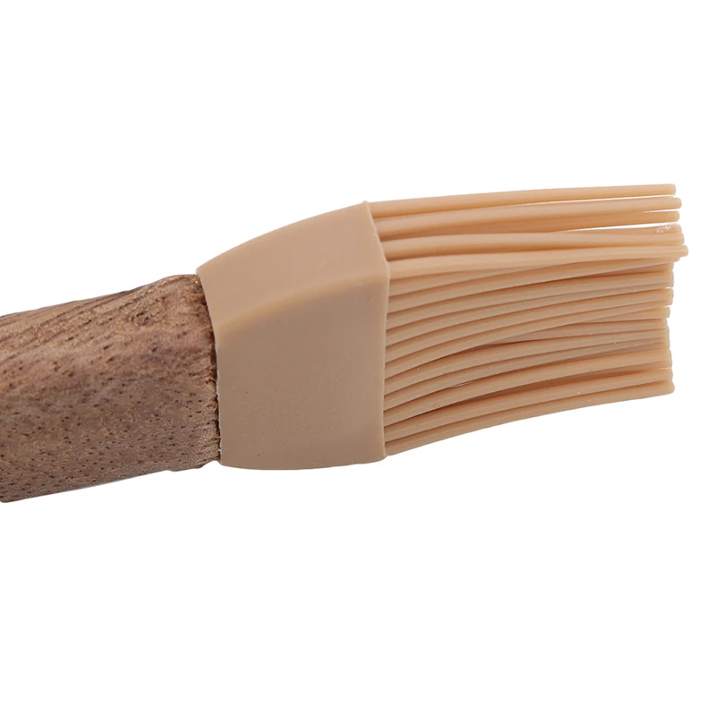 Кисть для барбекю с деревянной ручкой щеточка из натурального дерева и силикона