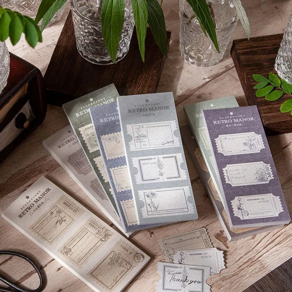 

Винтажные Стикеры для записей, самоклеящиеся Стикеры для записей, закладка для офиса, скрапбукинга, канцелярские принадлежности, декор W5f5