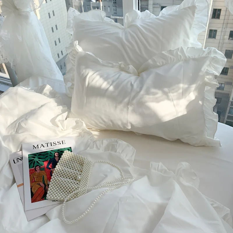 Однотонный Комплект постельного белья в Корейском стиле для девочек Симпатичный