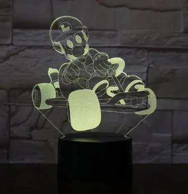 Mario 6 Марио 7 цветов 3d лампа светодиодный ночник для детей сенсорный светодиодный Usb Настольный Lampara Lampe детский спальный ночник комнатный светильник дропшиппинг - Испускаемый цвет: Mario 6