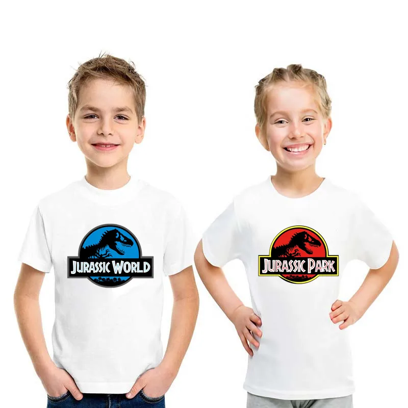 Summer Kids T Shirt Jurassic Park/World Graphic Funny Dinosaur Boys T shirt Casual Baby Girls Clothes Children Tops,HKP5443 