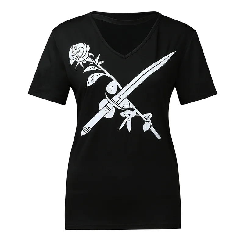 Готический стиль панк девушка футболка Мода Женщины галактика короткий рукав