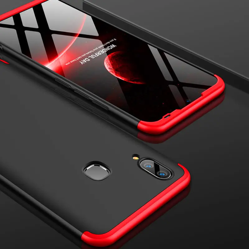 Vivo Y91 Y93 Y95 360 чехол 360 градусов полный чехол матовый чехол для Vivo Y 91 93 95 VivoY95 VivoY93 противоударный чехол со стеклянной пленкой