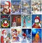 Алмазная 5D картина сделай сам, Рождественский пейзаж, полная вышивка стразы, мозаика с узором Санта Клауса, украшение для дома