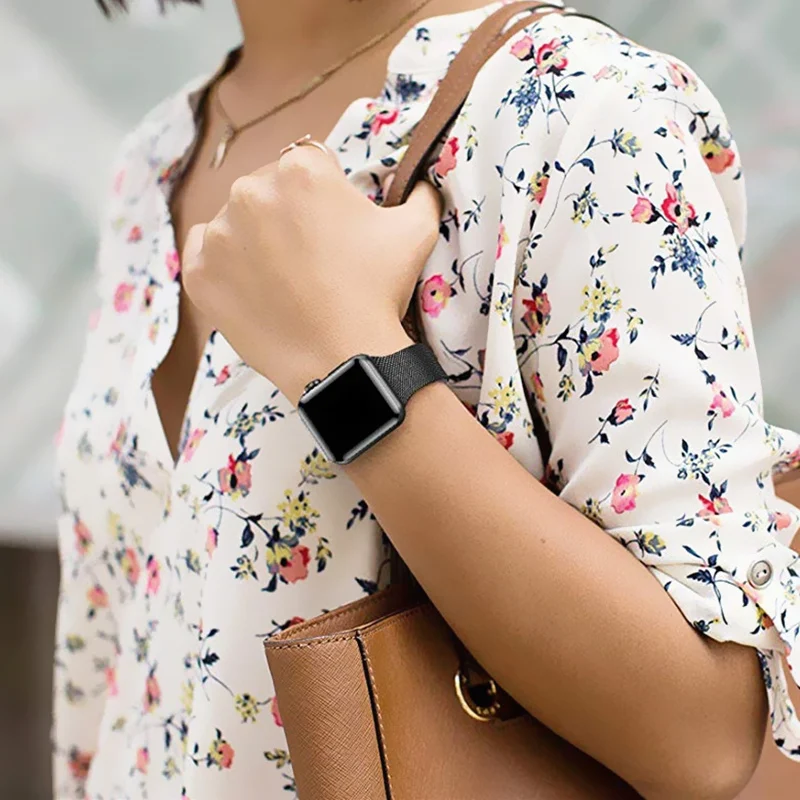 

Silm luxury strap For Apple Watch 5 band 44mm 40mm iWatch band 42mm 38mm Milanese loop bracelet belt Apple watch series 5 4 3 2