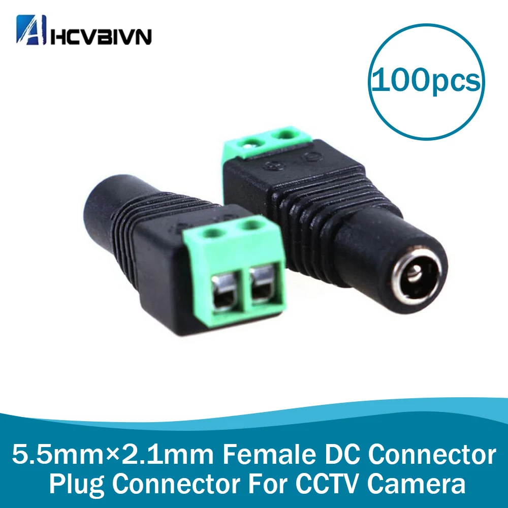 

new arrival,100pcs/lot Female DC Connector 5.5/2.1mm CCTV UTP DC Power Plug Adapter Cable DC/AC 2/Camera Video Balun