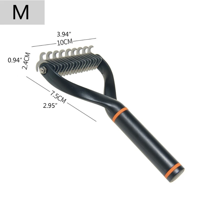 Pet Grooming Brush Double Sided Shedding and Dematting Undercoat Rake Comb for Short Long Haired Dogs &amp Cats 11/17-Tooth | Дом и сад