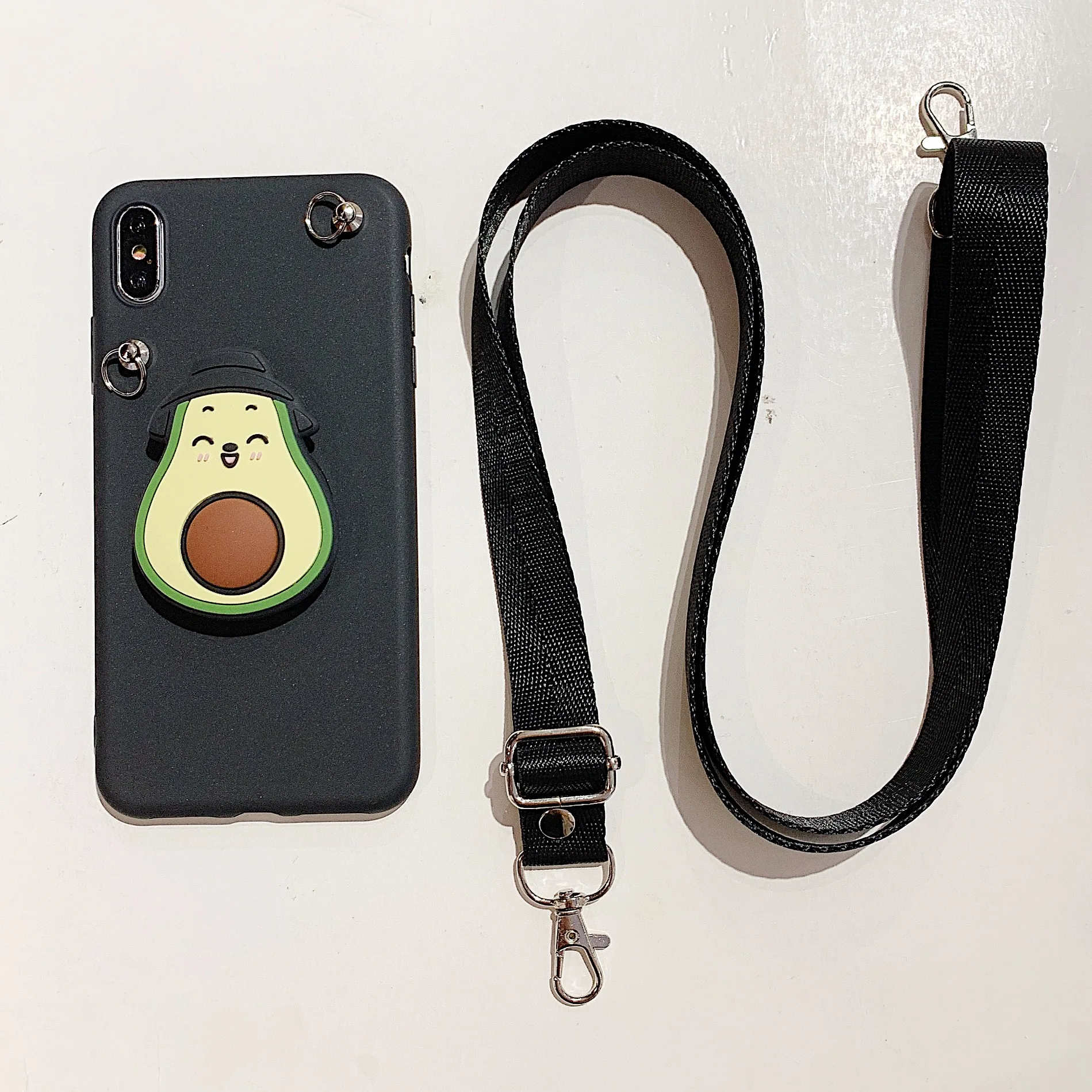As shown in Для iphone XR 3D Тоторо мягкий чехол для iphone X XS max 8plus 7plus 6 6S 6p Симпатичные Монстры ТПУ задняя крышка+ игрушка+ ремень+ подставка - Цвет: As shown in