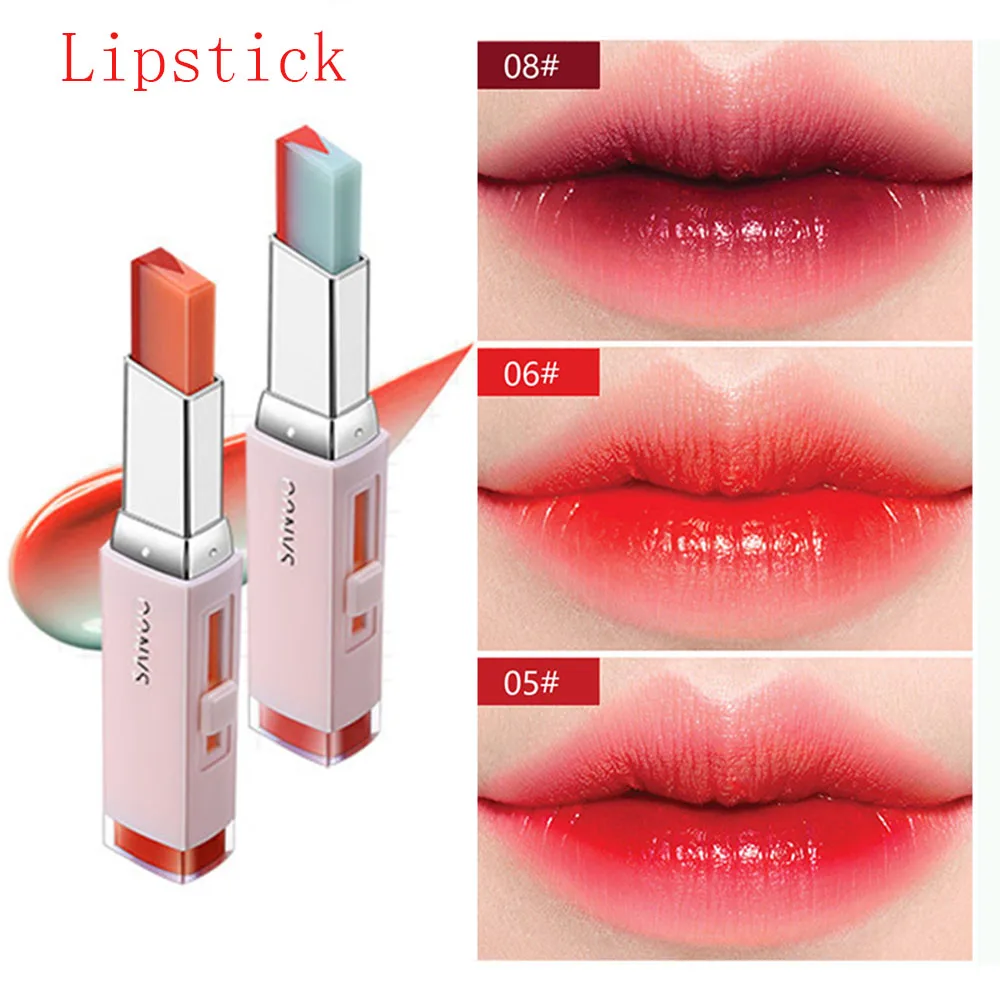Корейская мода V Резки Two Tone укус губная помада тени шелковистые Moisturzing