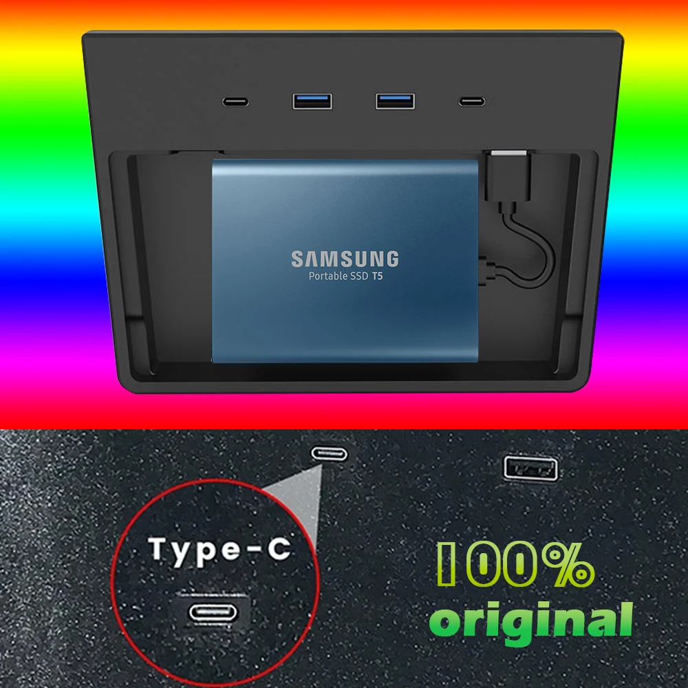 Usb-хаб для Tesla модель 3 2020 SSD жесткий диск коробка хранения центральной консоли с