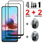 4 в 1 закаленное стекло для объектива камеры Xiaomi Redmi Note 9 10 11 8 Pro 10S 9S 9T Защита экрана для Redmi 9 9T 9C 9A 8 7 7a 6 6a