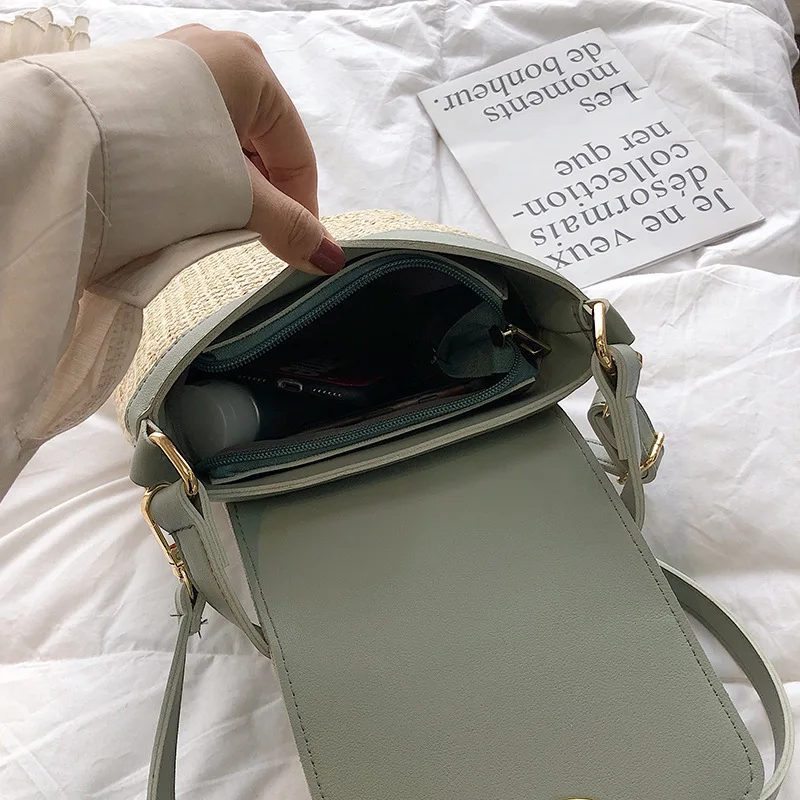 Handmade Small Straw Bag 2020 Bucket Bags for Women Summer Crossbody Lady Travel Handbags Female Shoulder Messenger | Багаж и сумки