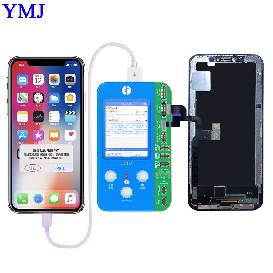 Программатор для ремонта телефона JC V1S iPhone 7 P 8 X XR XS MAX 11 Pro сканер отпечатка