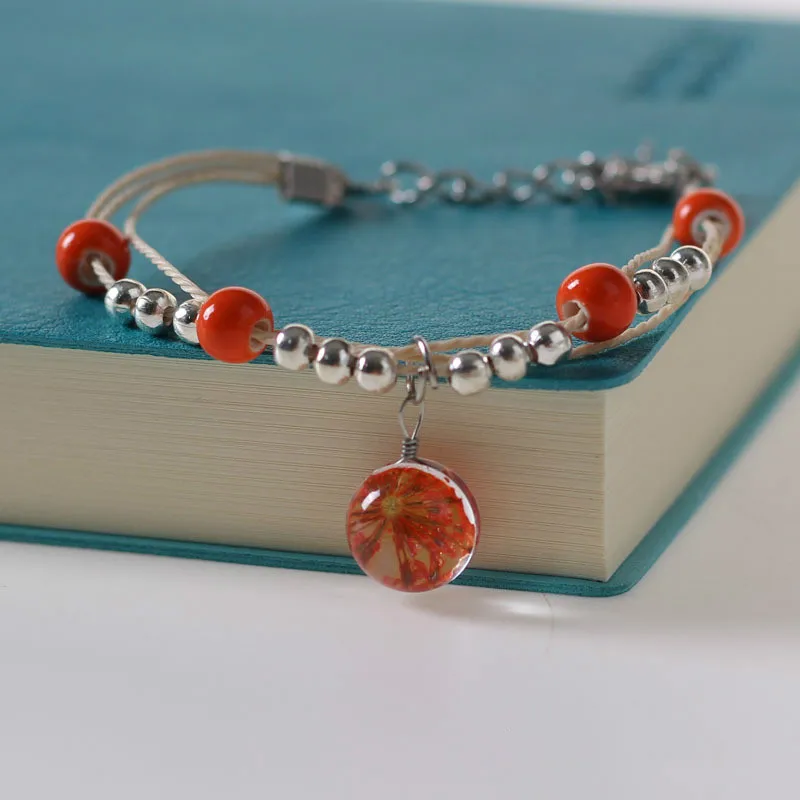 Браслет из натурального белого хрустального камня многоцветный вечный Цветок