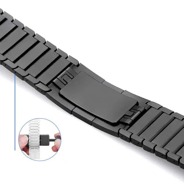 black Соединяющий ремешок браслета для apple watch series 4 3 2 1 iwatch band 42 мм 38 мм 40 мм 44 мм Браслет apple watch ремешок из нержавеющей стали - Цвет ремешка: black